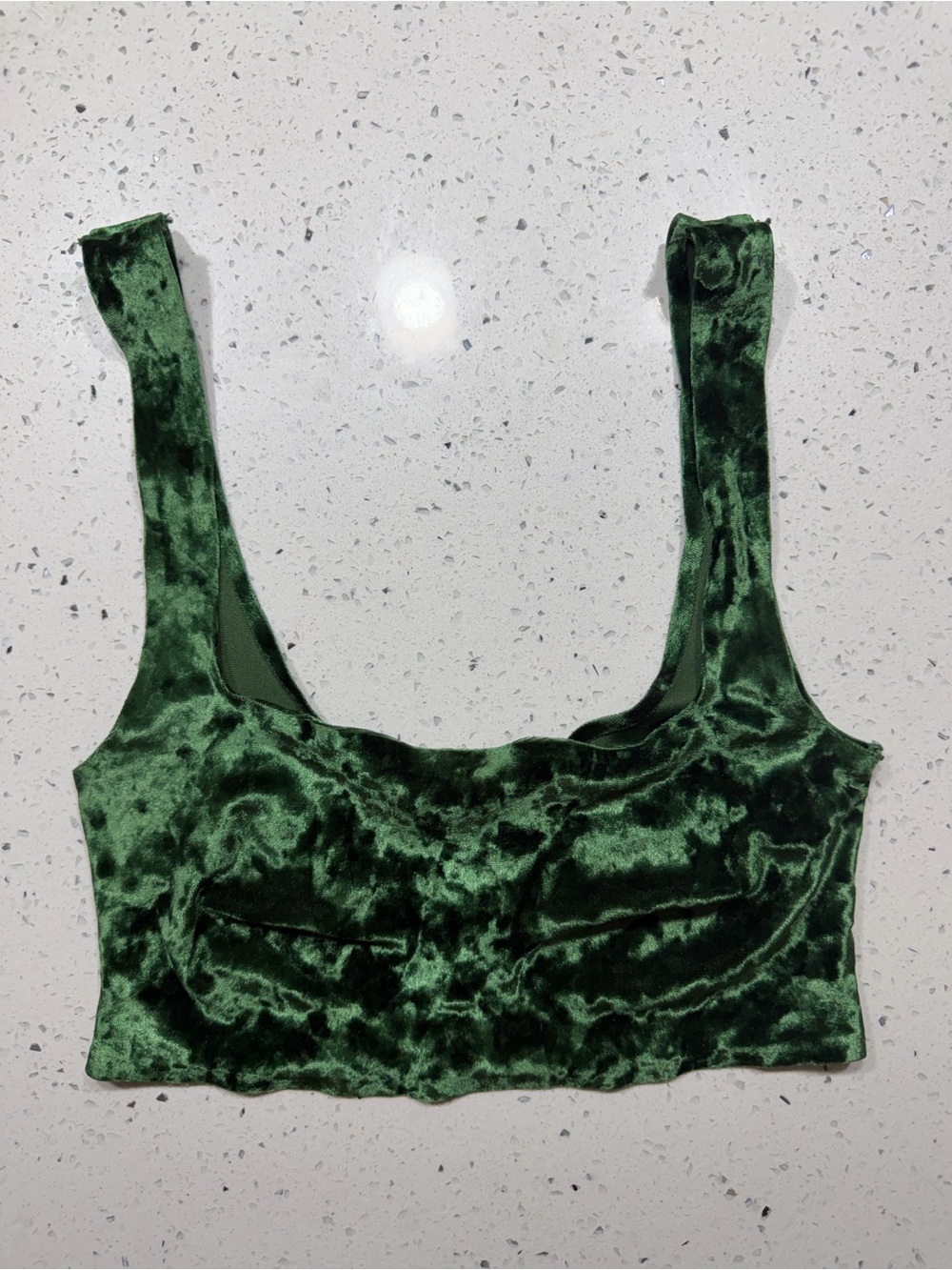 Green urban outfitters Velvet Crop Tank Top - Women